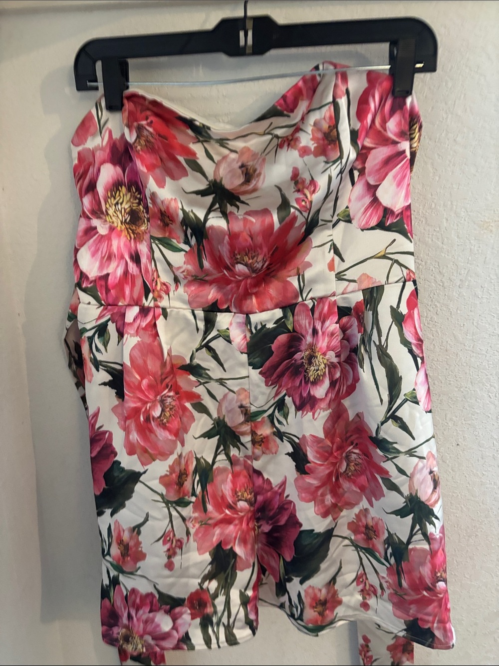 Express White Floral Skort with Pink & Green Blooms